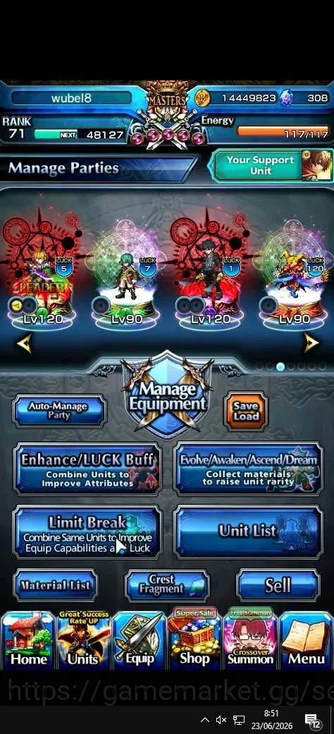 Grand Summoners Accounts Global|Rank 71|308 cc|16 Ascend+2 TW|[Sung Jinwoo, image 2