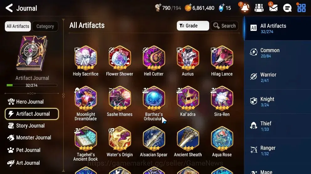 Epic Seven Accounts Limited Hero GLOBAL UnVerif|New Era|2 ML(MonarchSword Iseria,BriarWitch Iseria)+Ruiza,Landy,etc|Poh 8