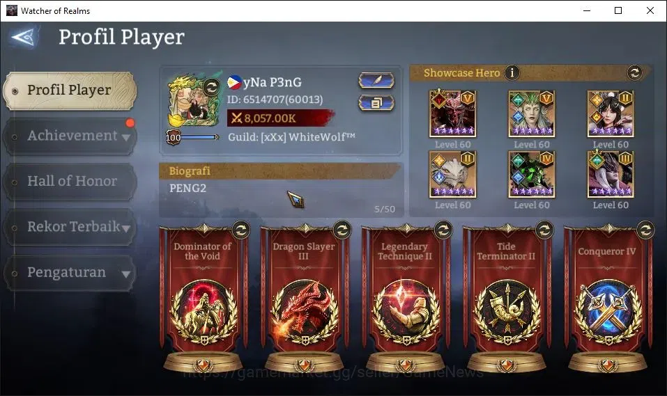 Watcher of Realms Accounts GLOBAL 60x|8M Power|15 Lord[ValderonA5,IngridA1,Pr image 2