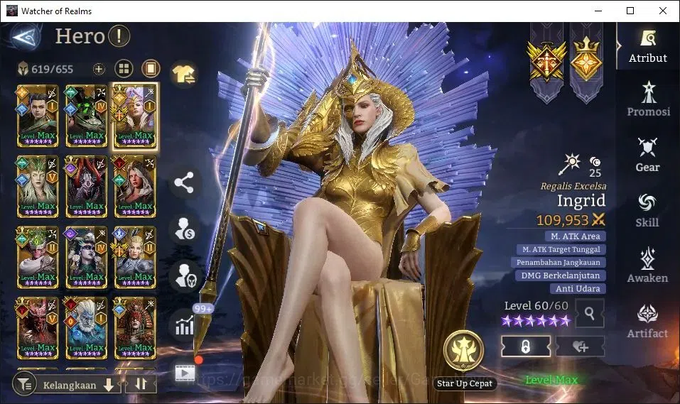 Watcher of Realms Accounts GLOBAL 60x|8M Power|15 Lord[ValderonA5,IngridA1,Pr image 9