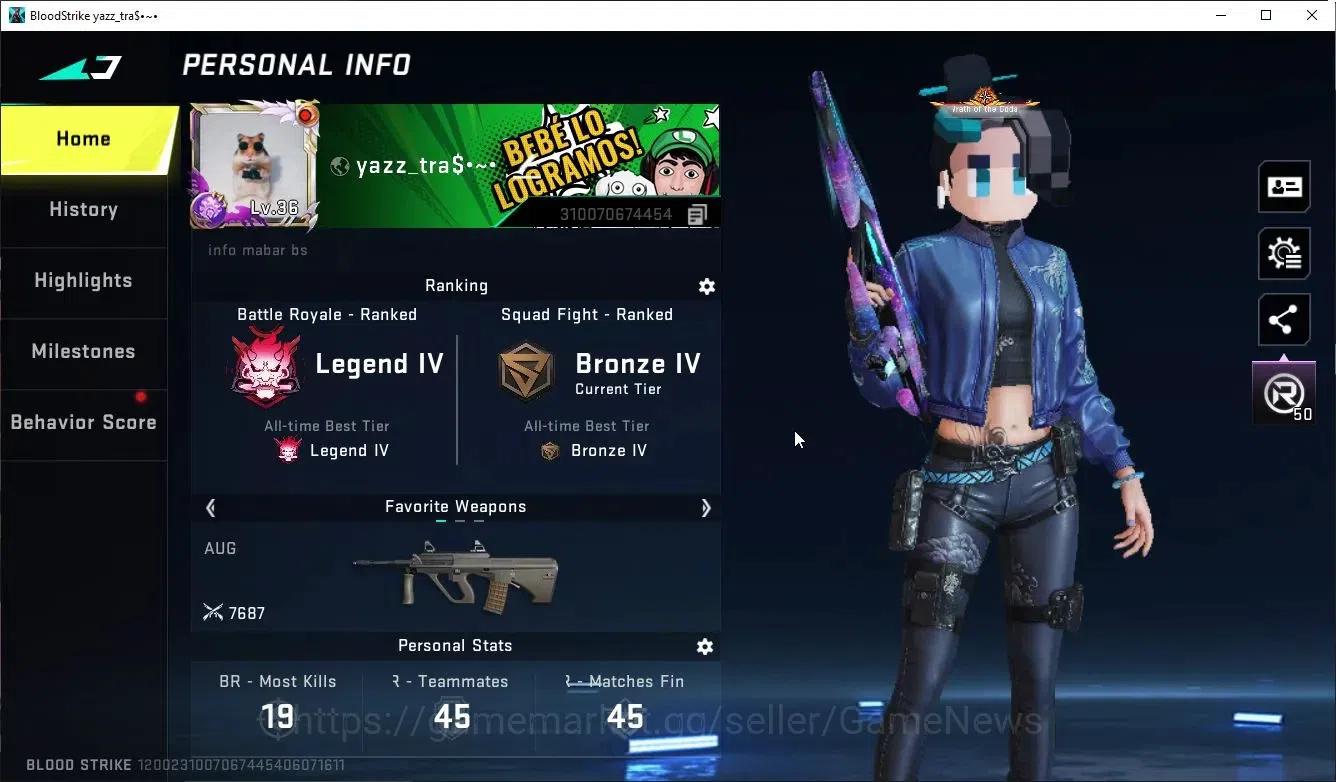 Blood Strike Accounts ASIA|ETERNAL DEagle-Scorpius+Collab TR FN2000,Jack image 2
