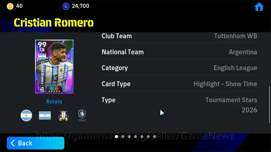 Buy eFootball Accounts - Android | Power 3102 | Epic Lilian Thuram
