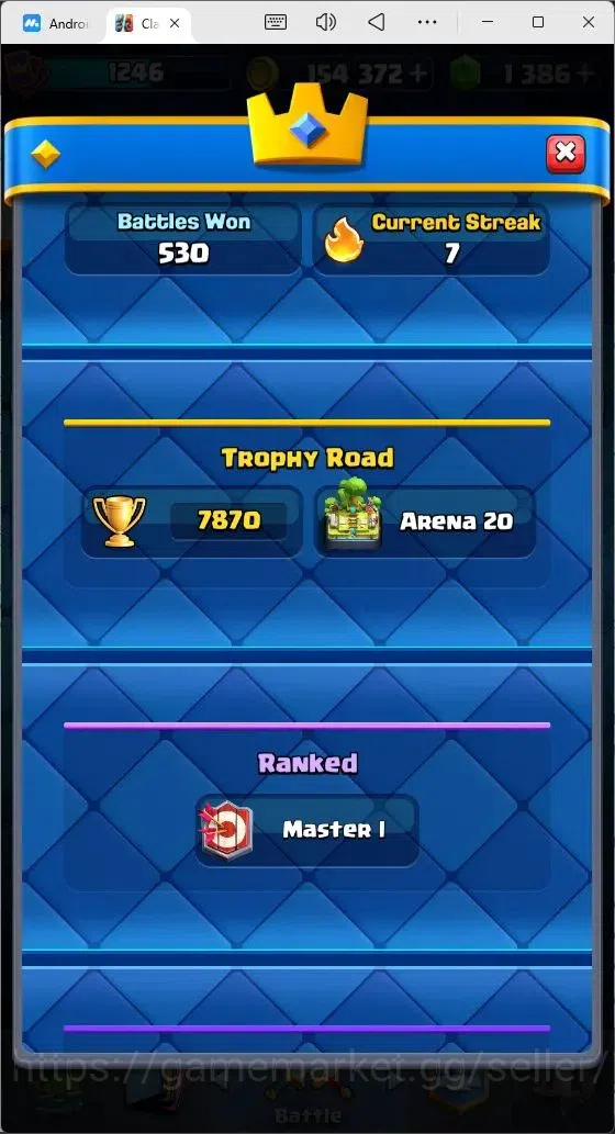 Clash Royale Accounts Mobile |KTL 15|Trophy 7874|Card 117/121|3 Hero Car image 2