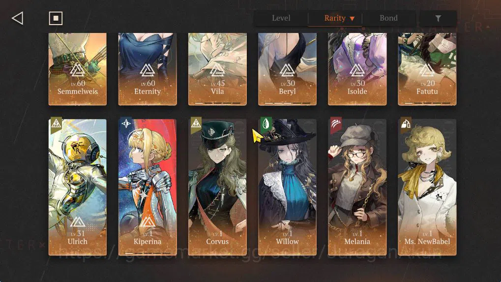 Reverse: 1999 Accounts Midgame GLOBAL|Lv 59||12 *6Crew +1limit[BerylP3+Psy],[Vila,(Fatutu,Kiperina)+psy]P1|198 3