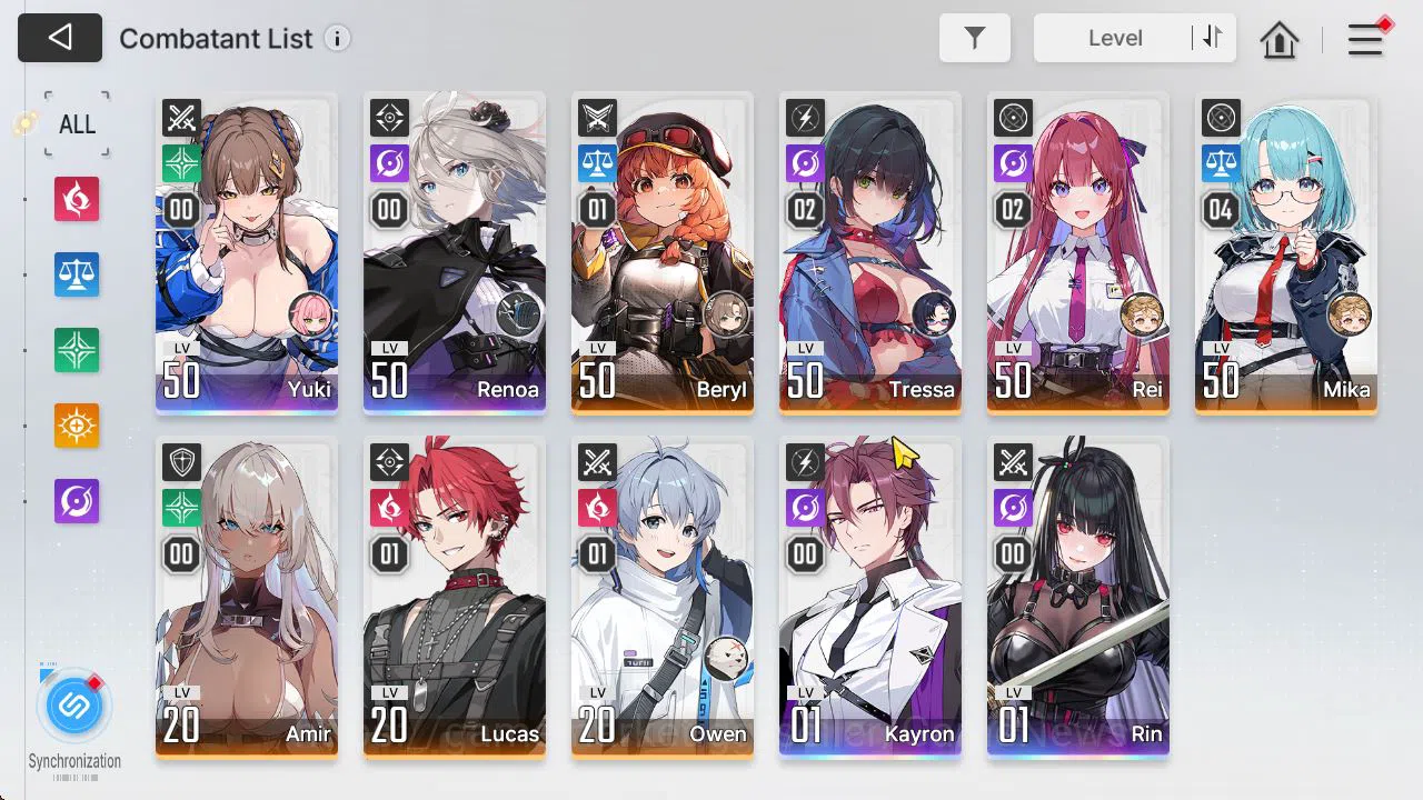 Chaos Zero Nightmare Accounts GLOBAL Lv48|21K Crystal+1 Omega Code+70 SA Anchor|4 SSR [Yuki,Renoa,Kayron,Rin]+7 4