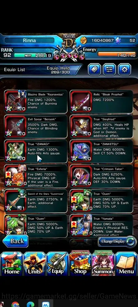 Grand Summoners Accounts Global|Rank 92|28 Ascend+9 TW|(Roy,Shadow,DL Rimur image 11