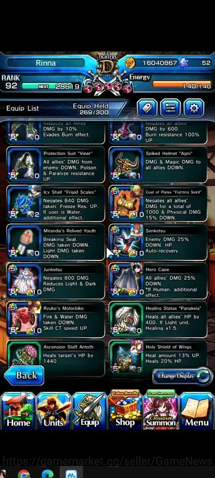 Grand Summoners Accounts Global|Rank 92|28 Ascend+9 TW|(Roy,Shadow,DL Rimur image 15