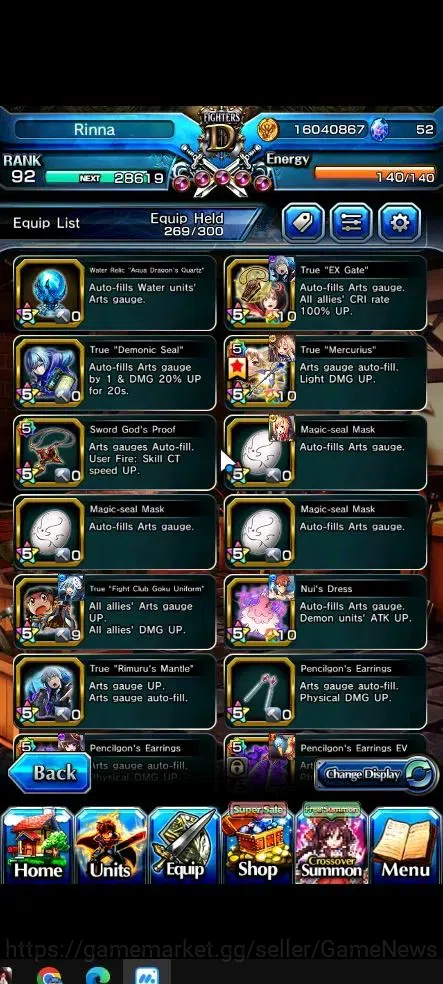Grand Summoners Accounts Global|Rank 92|28 Ascend+9 TW|(Roy,Shadow,DL Rimur image 16