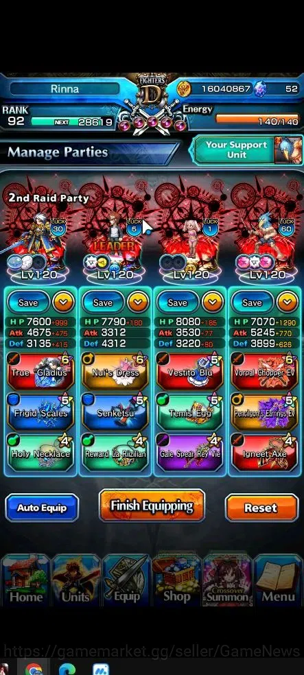 Grand Summoners Accounts Global|Rank 92|28 Ascend+9 TW|(Roy,Shadow,DL Rimur image 3