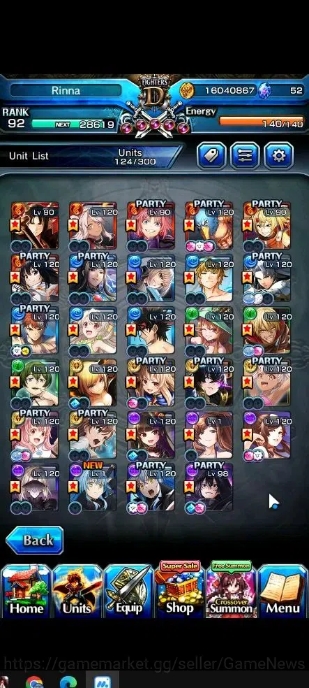 Grand Summoners Accounts Global|Rank 92|28 Ascend+9 TW|(Roy,Shadow,DL Rimur image 4