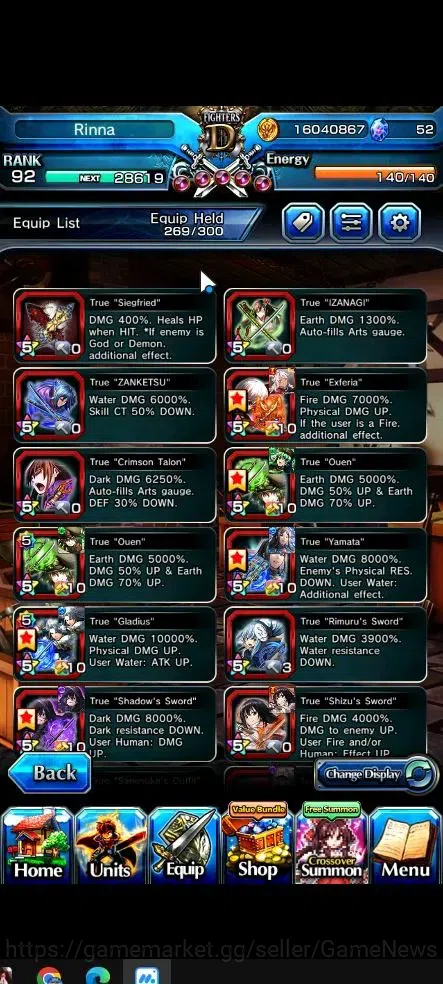 Grand Summoners Accounts Global|Rank 92|28 Ascend+9 TW|(Roy,Shadow,DL Rimur image 5