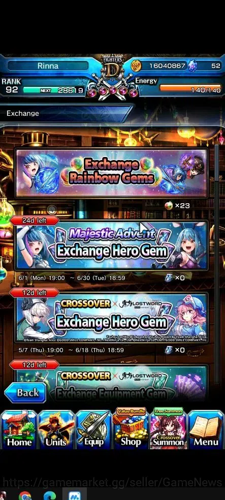 Grand Summoners Accounts Global|Rank 92|28 Ascend+9 TW|(Roy,Shadow,DL Rimur image 9