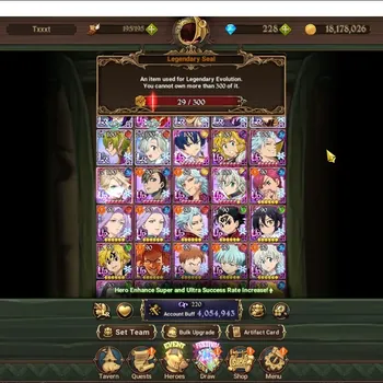 The Seven Deadly Sins: Grand Cross Accounts Endgame ASIA|4M CC|6 LR 11 UR+Collab