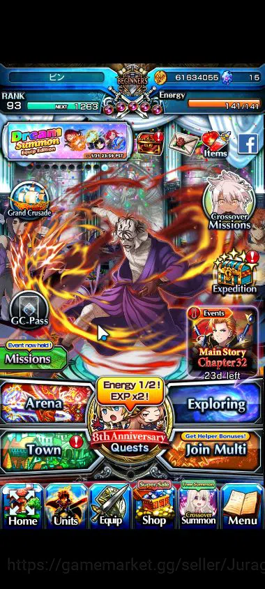 Grand Summoners Starter Global|Rank 93|10 Ascend |[MakotoTW,SaberAlterTW,V image 1