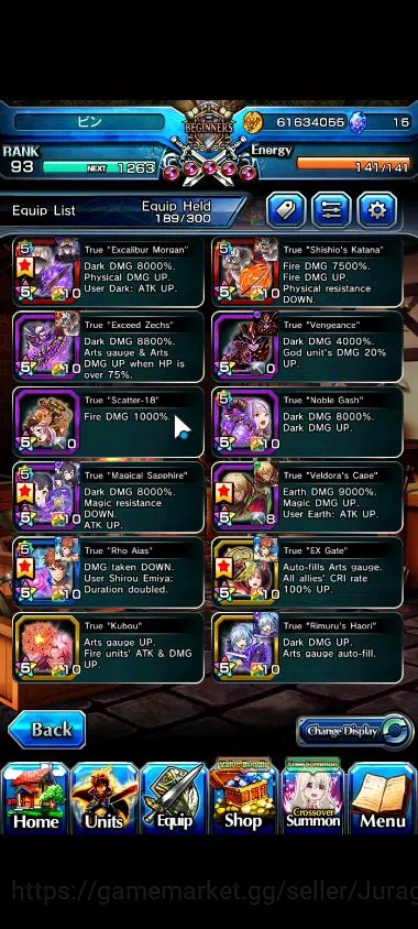Grand Summoners Accounts Starter Global|Rank 93|10 Ascend |[MakotoTW,SaberAlterTW,Veldora,ShiroTW,MiyuTW,Etc]|Lpot 5