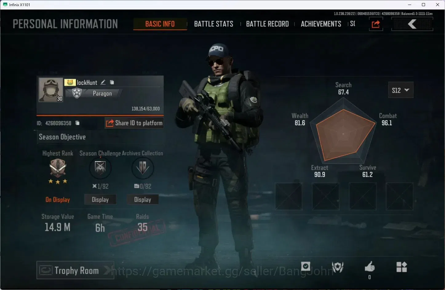 Arena Breakout Accounts Mobile | LV 30 | SV 14.9 M | CV 7.2 M | RS AKM, GM image 1