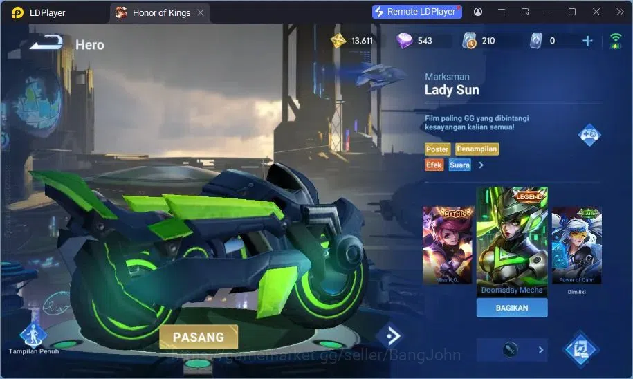 Honor of Kings Accounts Global | 47H 36S | Lady Sun LGD, Lam LGD | Dr Bian image 9
