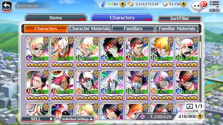 Bleach: Brave Souls Accounts [GLOBAL]51K Orb|9th[Kenpachi+Ichigo],valentine26[R image 11
