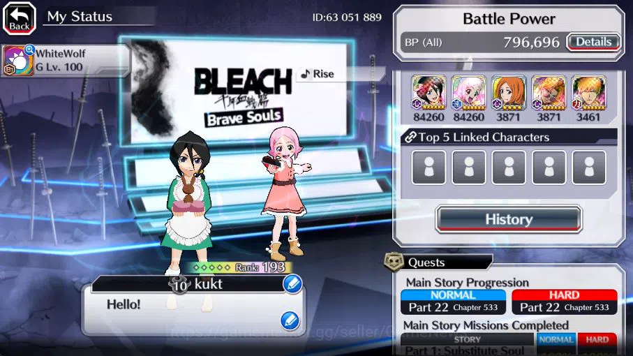 Bleach: Brave Souls Accounts [GLOBAL]51K Orb|9th[Kenpachi+Ichigo],valentine26[R image 3