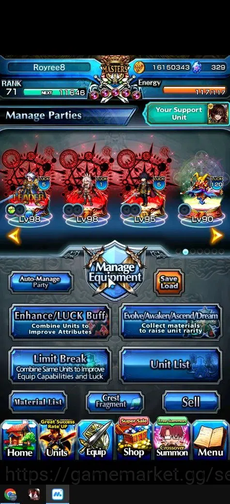 Grand Summoners Accounts Global|Rank 71|329 cc|13 Ascend+1 TW|[Ultimate Pal image 2