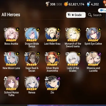 Epic Seven Accounts Mid-Tier Global Verif|13 ML(Rhianna,Lotscales,School Nyulha,Borunka,Monarch,etc)+[Speed 300