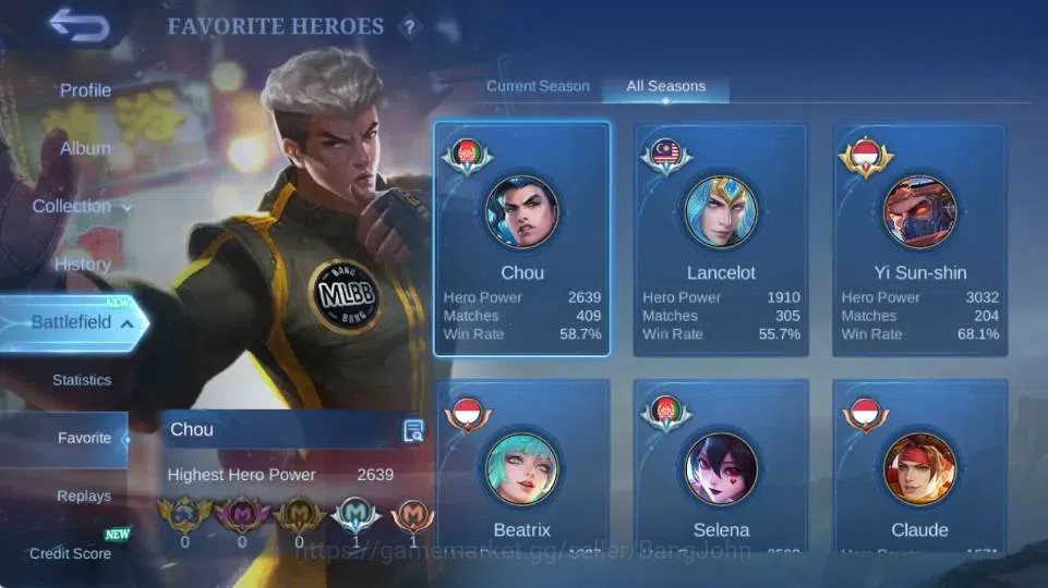 Mobile Legends: Bang Bang Accounts Global|Skin 241|Renowned|PRIME Beatrix,Collector Y image 12