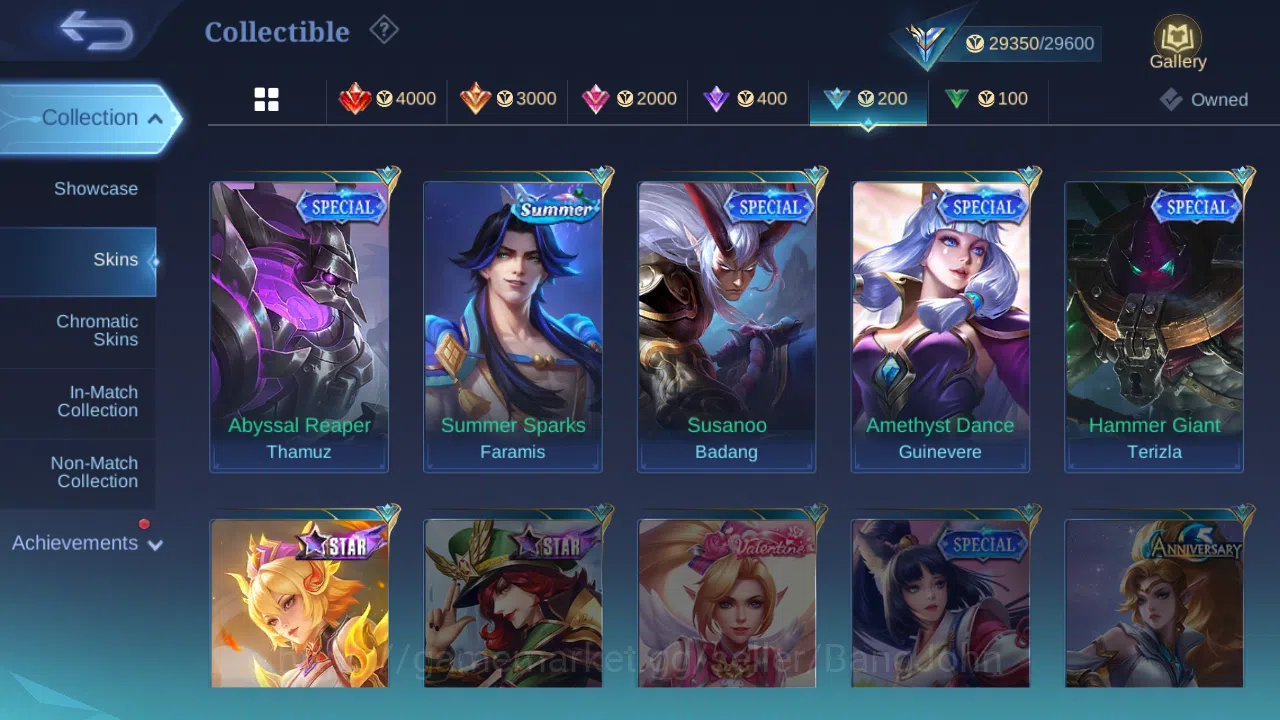 Mobile Legends: Bang Bang Accounts Hero 89 | skin 139 | emblem 3 max | expert collect image 14