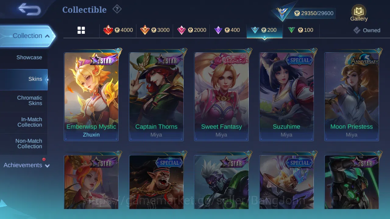 Mobile Legends: Bang Bang Accounts Hero 89 | skin 139 | emblem 3 max | expert collect image 15