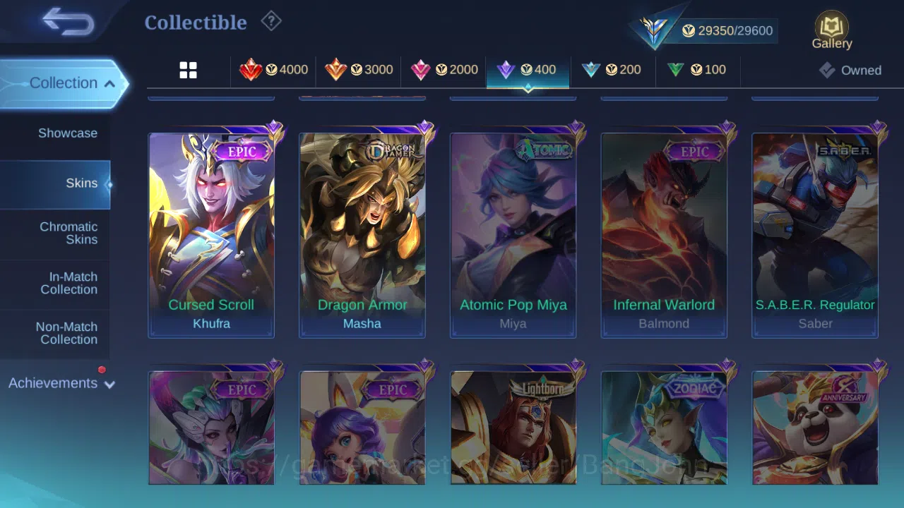 Mobile Legends: Bang Bang Accounts Hero 89 | skin 139 | emblem 3 max | expert collect image 9