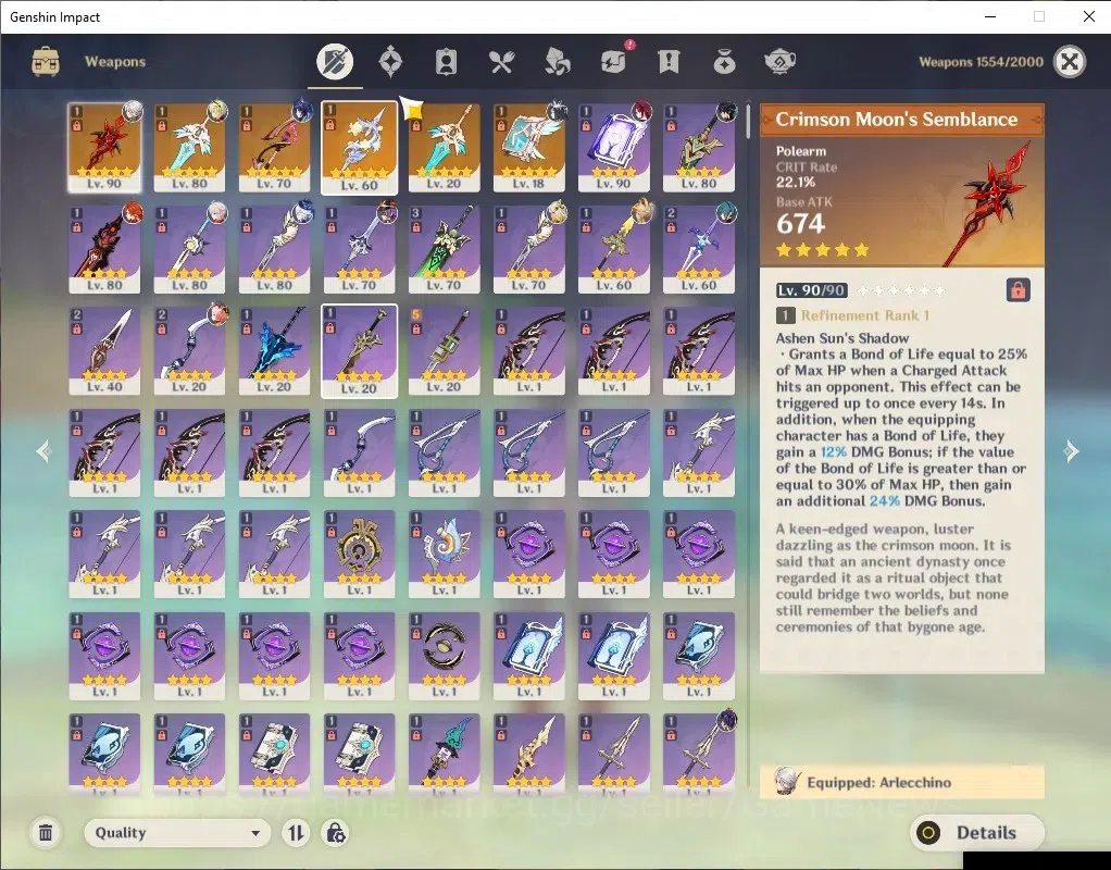 Genshin Impact Accounts Asia | AR 56|6 Limited+6(*5Wep)|ArlecchinoC4+Sign, image 6