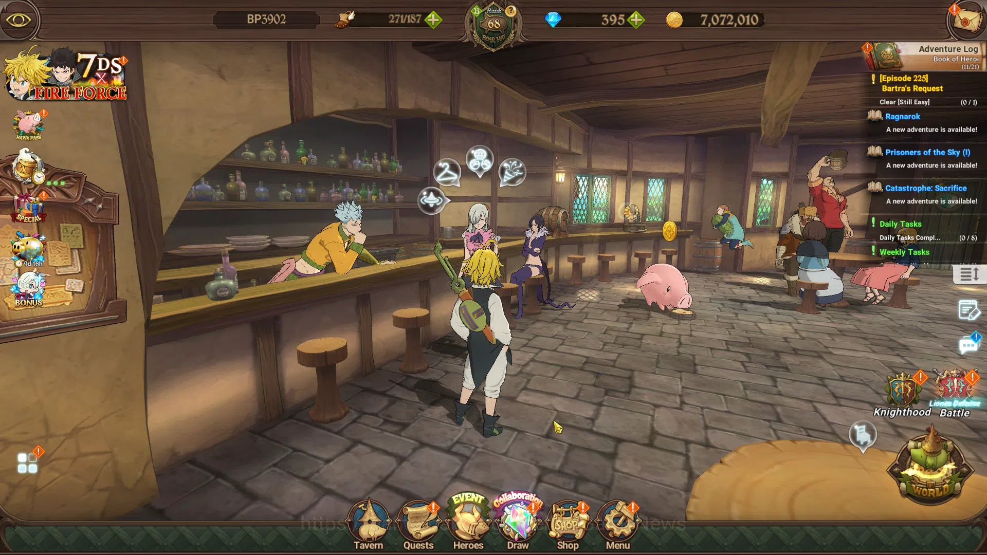 The Seven Deadly Sins: Grand Cross Midgame Global|2,7M CC|395 DM|1 LR+6 UR+Full Collab Fire F image 1