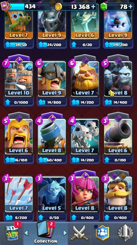 Clash Royale Accounts High-End Lv 434|Trophy 3447|KTL 10|Card 54/122|5 EVO 1 Legend 12 Epic 20 Rare 21 Common|2 14
