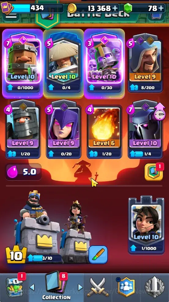 Clash Royale Accounts High-End Lv 434|Trophy 3447|KTL 10|Card 54/122|5 EVO 1 Legend 12 Epic 20 Rare 21 Common|2 3