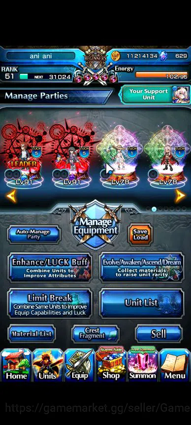 Grand Summoners Accounts Starter Global|Rank 51|Starter Account|5 Ascend|ChloeTW,MiyuTW,Shirou,illya,Summer Miyu|Lpot 4