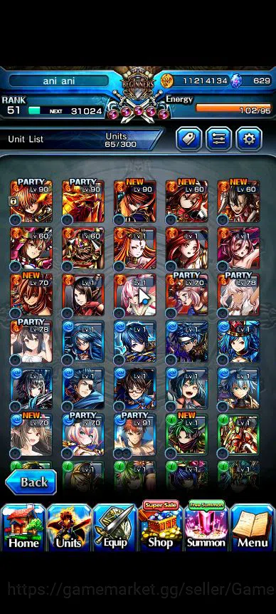 Grand Summoners Accounts Starter Global|Rank 51|Starter Account|5 Ascend|ChloeTW,MiyuTW,Shirou,illya,Summer Miyu|Lpot 6