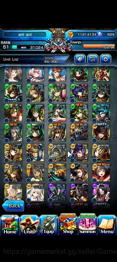 Grand Summoners Accounts Starter Global|Rank 51|Starter Account|5 Ascend|ChloeTW,MiyuTW,Shirou,illya,Summer Miyu|Lpot 7