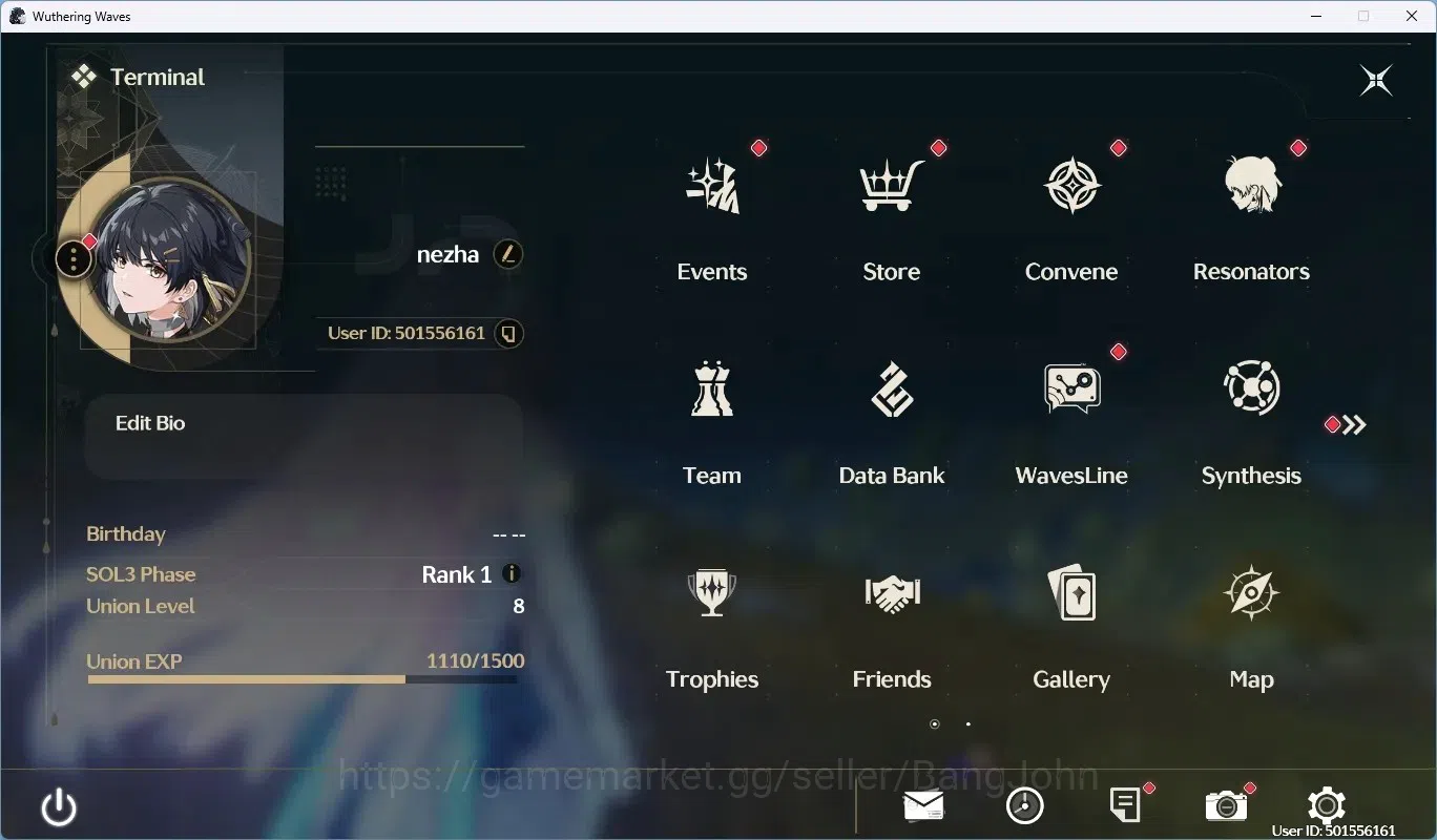 Wuthering Waves Accounts NA|UL 8|Rank 1|Starter|3 Limited Char [aemeath, lu image 1