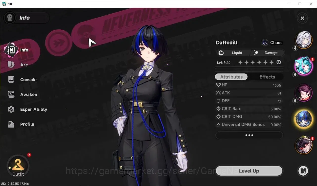 Neverness to Everness Accounts Global NA |HL 3| 2 SSR Hotori, Daffodill + Selecto image 2