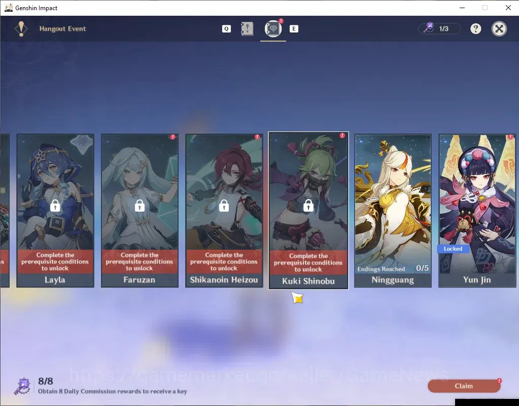 Genshin Impact Accounts Others Asia|AR 51|3 Limited 2(*5 Weapon)|Durin+Signature,Nicole,Mavuika|Male Mc|Take Mail|Check 18