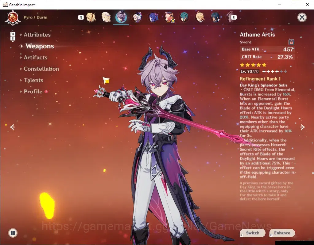 Genshin Impact Accounts Others Asia|AR 51|3 Limited 2(*5 Weapon)|Durin+Signature,Nicole,Mavuika|Male Mc|Take Mail|Check 3