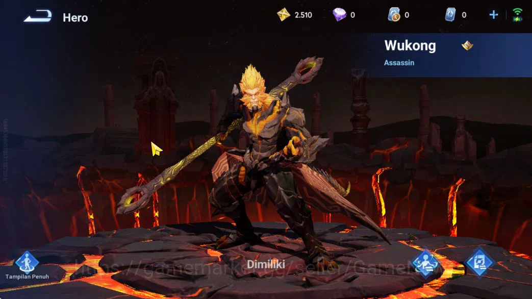 Honor of Kings Accounts Hero 14 Skin 3|Fresh Starter| (Wukong Legend) [Zil image 3