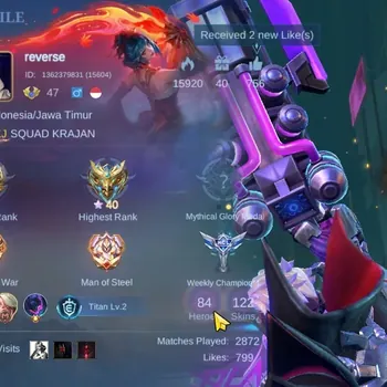 Mobile Legends: Bang Bang Accounts Collector Hero 84|Skin 122|Recall Seal of