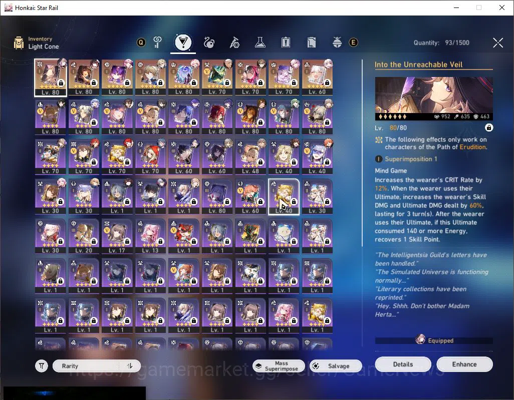 Honkai Star Rail Accounts ASIA [TL70]|14 Limited [Evernghit+Sign,Sparkle E1+ image 5