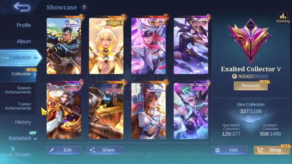 Mobile Legends: Bang Bang Accounts Hero 132|High Glory 77|Skin 337|Legend Freya,Prime image 2