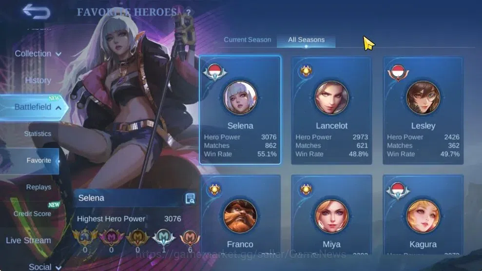 Mobile Legends: Bang Bang Accounts Hero 132|High Glory 77|Skin 337|Legend Freya,Prime image 4