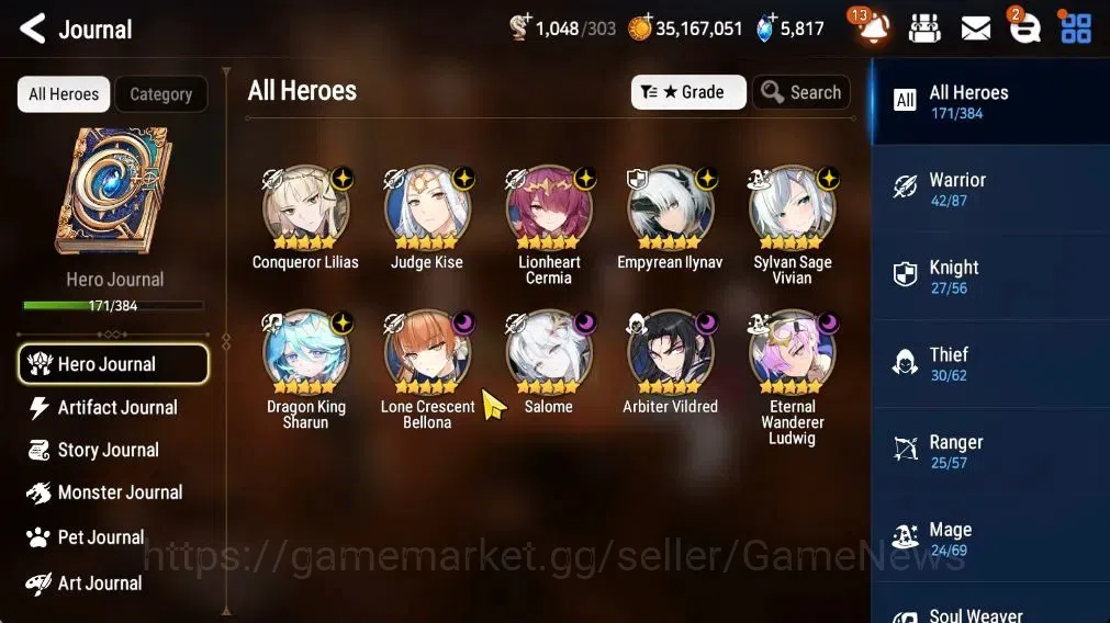 Epic Seven Accounts Limited Hero GLOBAL UnVerif|10 ML(SALOME,LC Bellona,Emp Ilynav,Etc)+AUBE,Estele,Setsuka,Rinak,Etc|AUTO 1