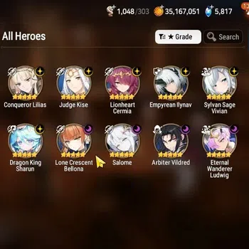 Epic Seven Accounts Limited Hero GLOBAL UnVerif|10 ML(SALOME,LC Bellona,Emp Ilynav,Etc)+AUBE,Estele,Setsuka,Rinak,Etc|AUTO
