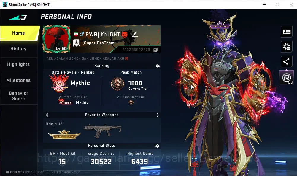 Blood Strike Accounts ASIA|2 ETERNAL Melee Katar-Judgment,ZERO-Odashadow image 2