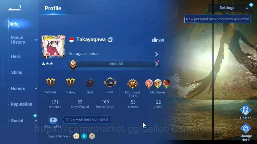 Honor of Kings Accounts Hero 53 Skin 22|2 Legend(Consort You,Zilong)|4 Epi image 2