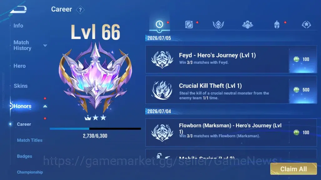 Honor of Kings Accounts Hero 53 Skin 22|2 Legend(Consort You,Zilong)|4 Epi image 6